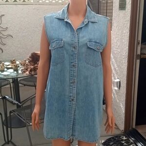 Gap Jean tank top w collar